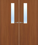 Load image into Gallery viewer, Sapele Veneer 7G Glazed Pair FD30 Internal Fire Door
