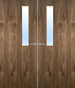 Load image into Gallery viewer, Walnut Veneer 7G Glazed Pair FD30 Internal Fire Door
