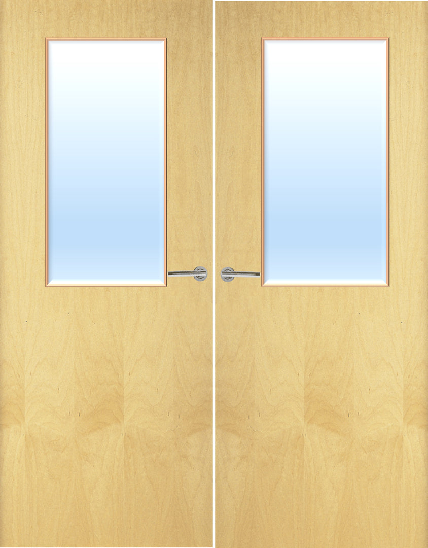 Ash Veneer 8G Glazed Pair FD30 Internal Fire Door