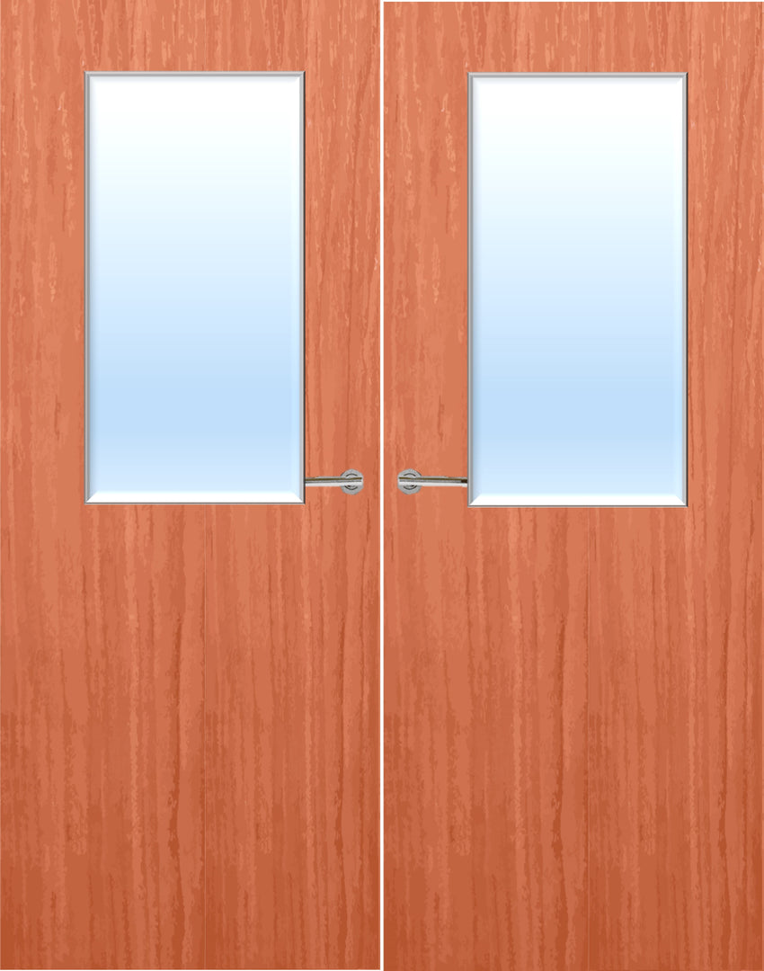 Cherry Veneer 8G Glazed Pair FD30 Internal Fire Door