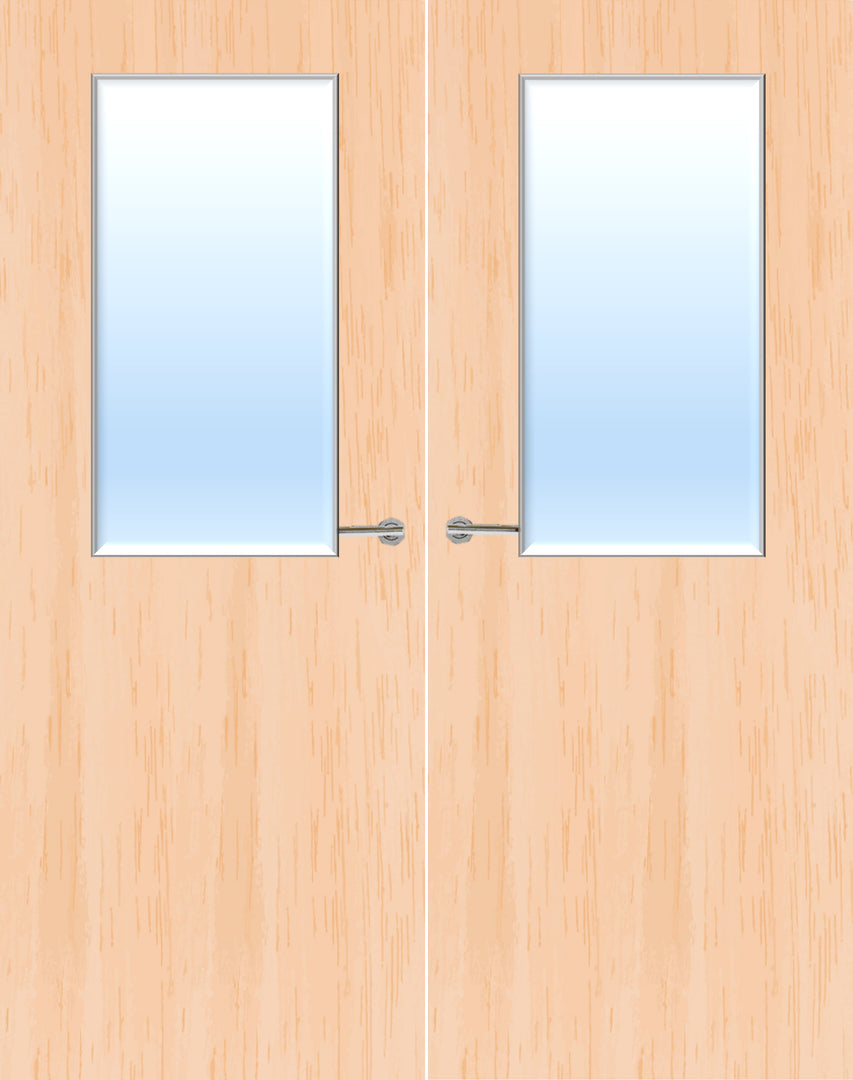 Maple Veneer 8G Glazed Pair FD30 Internal Fire Door