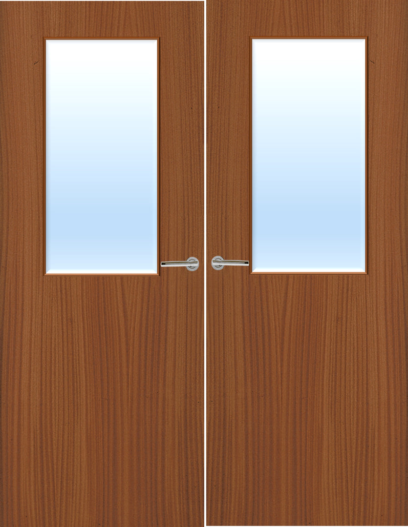 Sapele Veneer 8G Glazed Pair FD30 Internal Fire Door