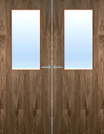 Load image into Gallery viewer, Walnut Veneer 8G Glazed Pair FD30 Internal Fire Door
