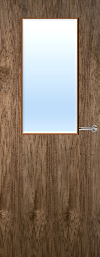 Walnut Veneer 8G Glazed FD30 Internal Fire Door