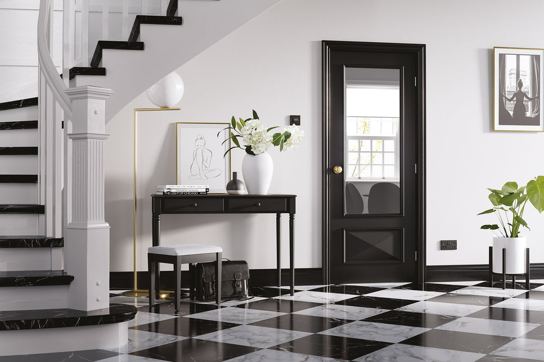 Black Knightsbridge Glazed 1L Door