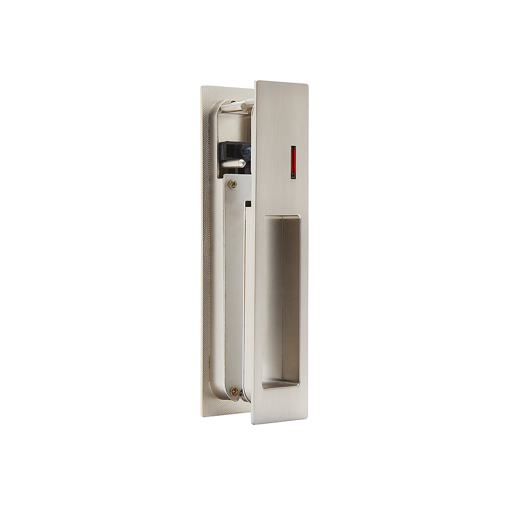 Ironmongery Gemini Satin Chrome Pocket Door Privacy Sliding Lock