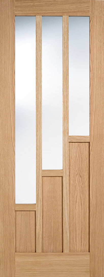 Oak Coventry Glazed 3L Pre-Finished Door