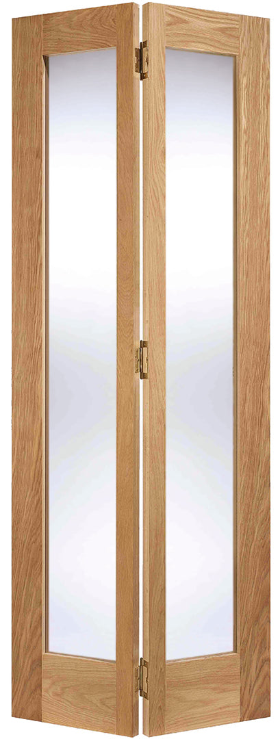 Oak Pattern 10 Glazed 2L Bi-Fold Door