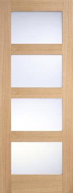 Load image into Gallery viewer, Oak Shaker Glazed 4L Frosted Pre-Finished Door
