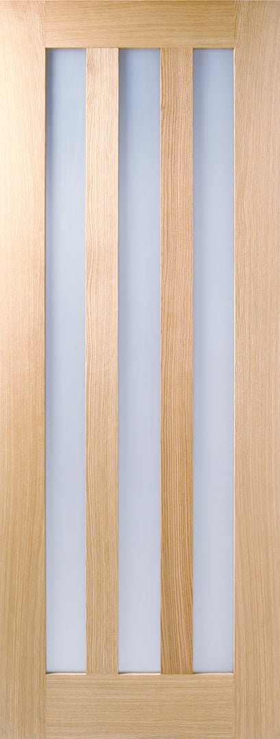 Oak Utah Glazed 3L Clear Pre-finished Door