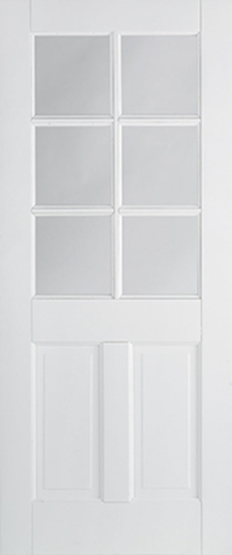 White Canterbury 2P Glazed 6L Door