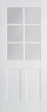 Load image into Gallery viewer, White Canterbury 2P Glazed 6L Door
