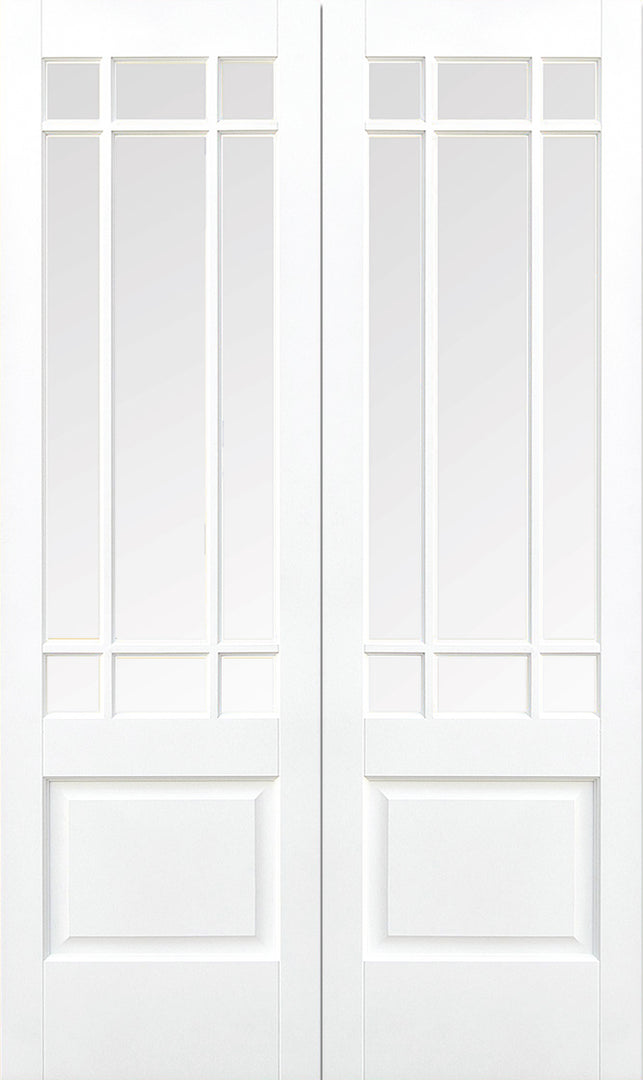 White Downham Glazed 9L Pair Door