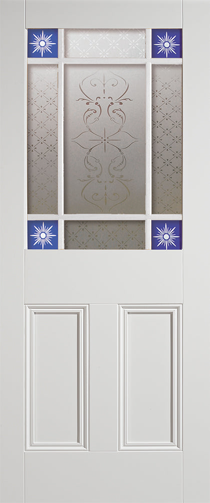 White Downham Unglazed 9 Light Door