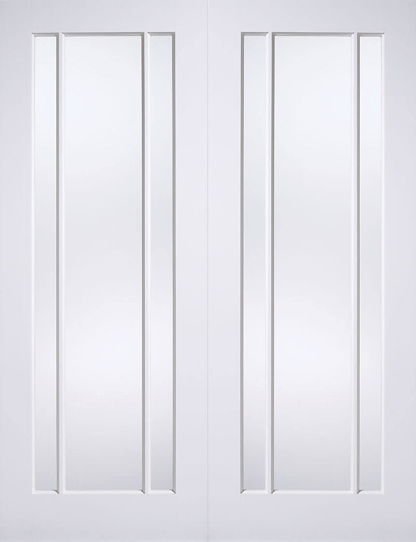 White Lincoln Glazed 3L Pair Door