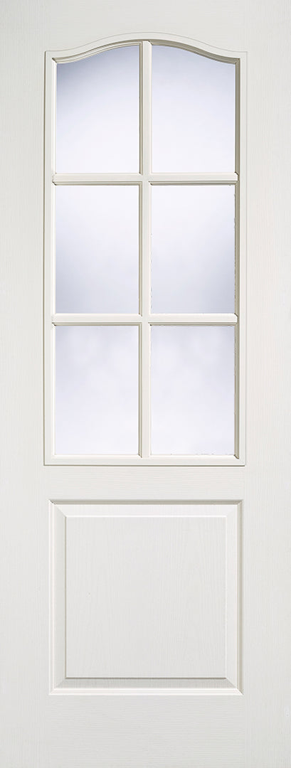 White Moulded Classical 6L Glazed Door