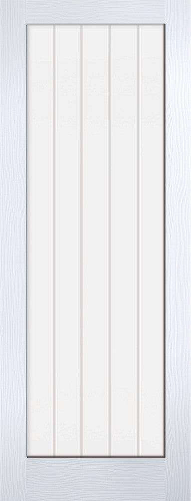 White Moulded Textured Vertical Glazed 1L Door