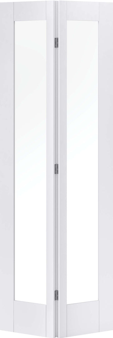 White Pattern 10 Glazed Bi-Fold Door