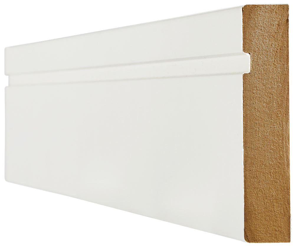 White Primed Skirting Single Groove