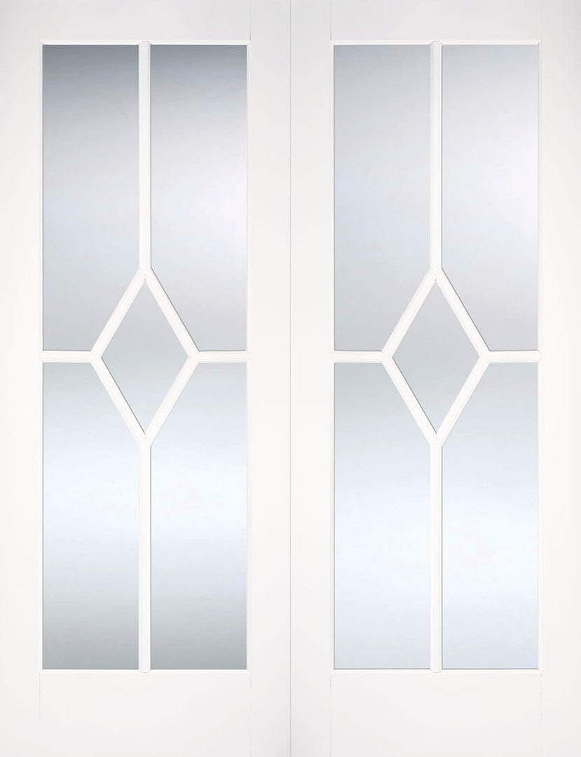 White Reims Glazed Pair Door